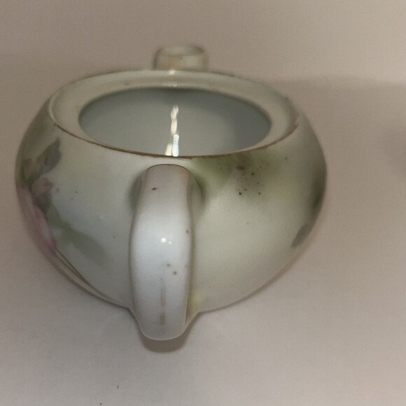 vintage rs prussia hand painted roses porcelain covered cream & sugar with spoon - Picture 8 of 16